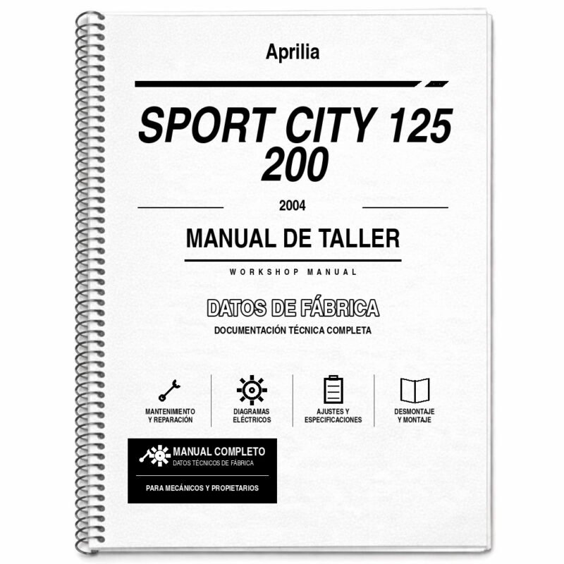 Portada de Manual de Taller Aprilia Sport City 125 200 (2004)