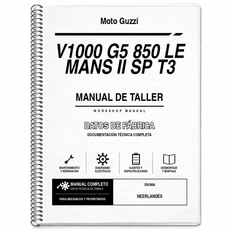 Portada de Manual de Taller Moto Guzzi V1000 G5 850 Le Mans II SP T3