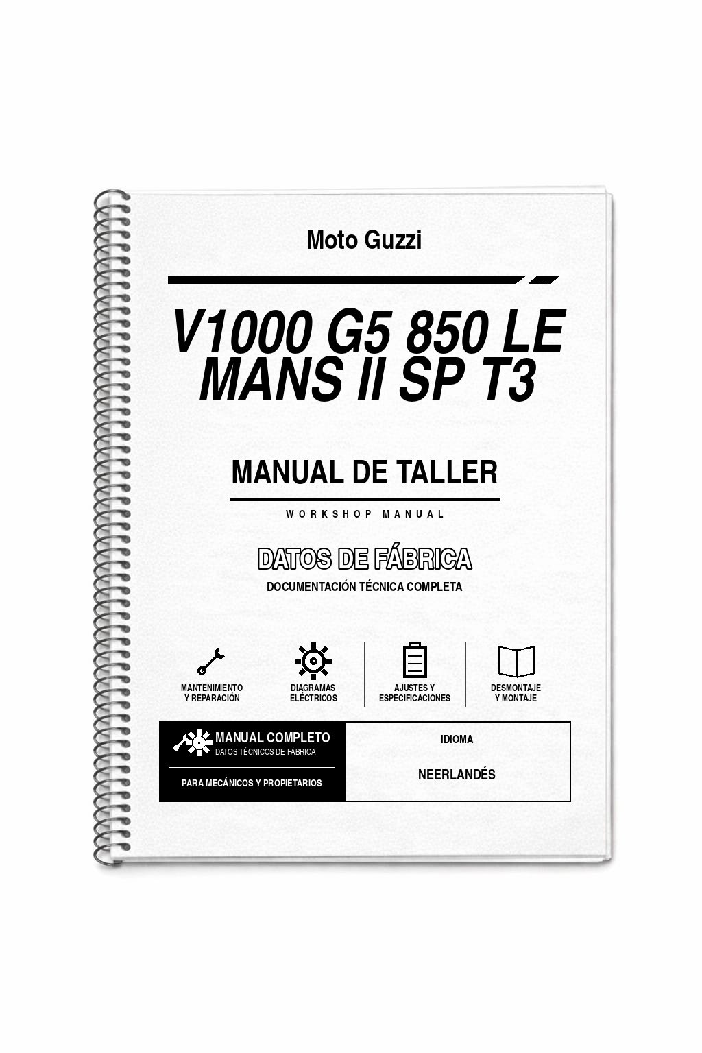 Portada de Manual de Taller Moto Guzzi V1000 G5 850 Le Mans II SP T3
