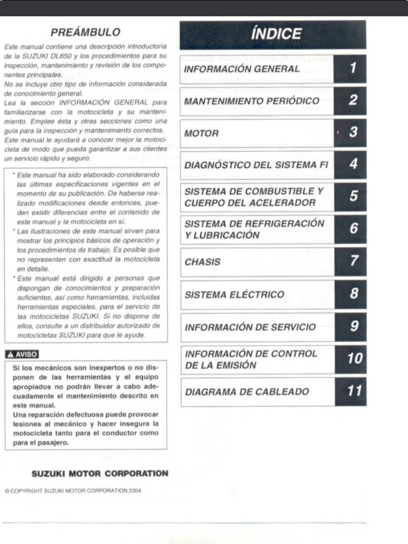 Manual de Taller Suzuki DL650 2004 - Imagen 2