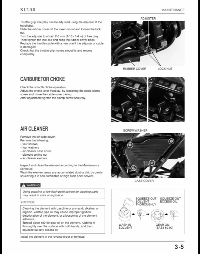 Manual de Taller Honda XL200 2001 - Imagen 3