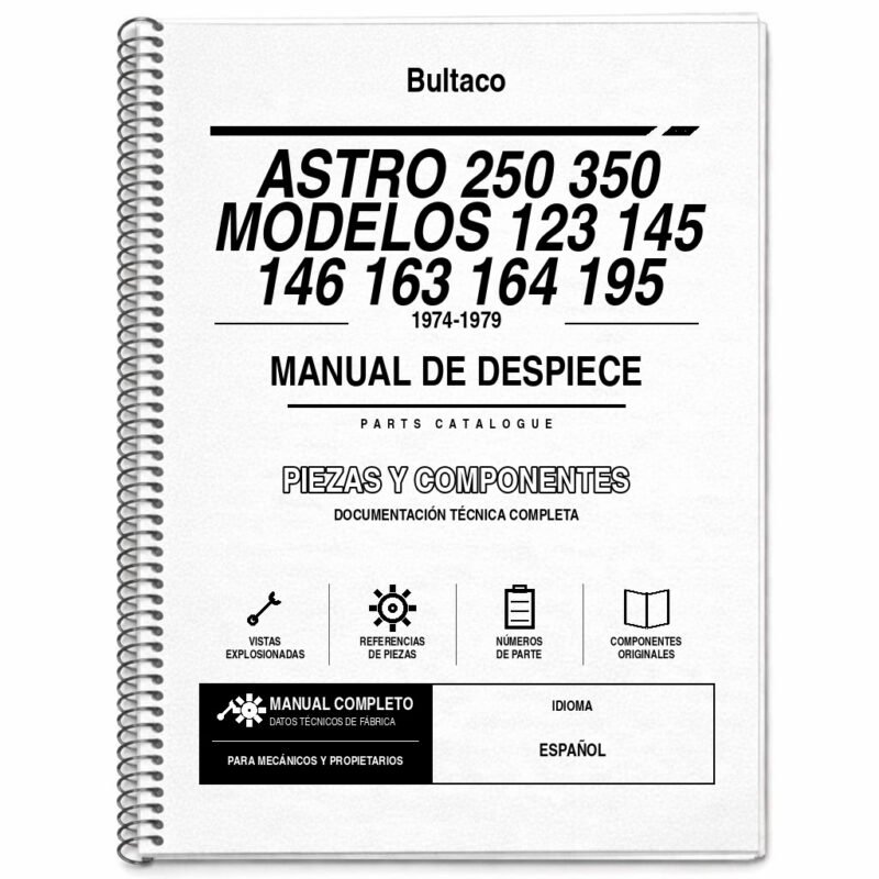 Portada de Despiece Bultaco Astro 250 350 Modelos 123 145 146 163 164 195 (1974-1979)