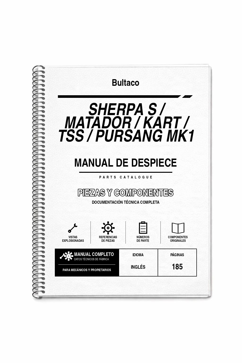 Portada de Despiece Bultaco Sherpa S / Matador / Kart / TSS / Pursang MK1
