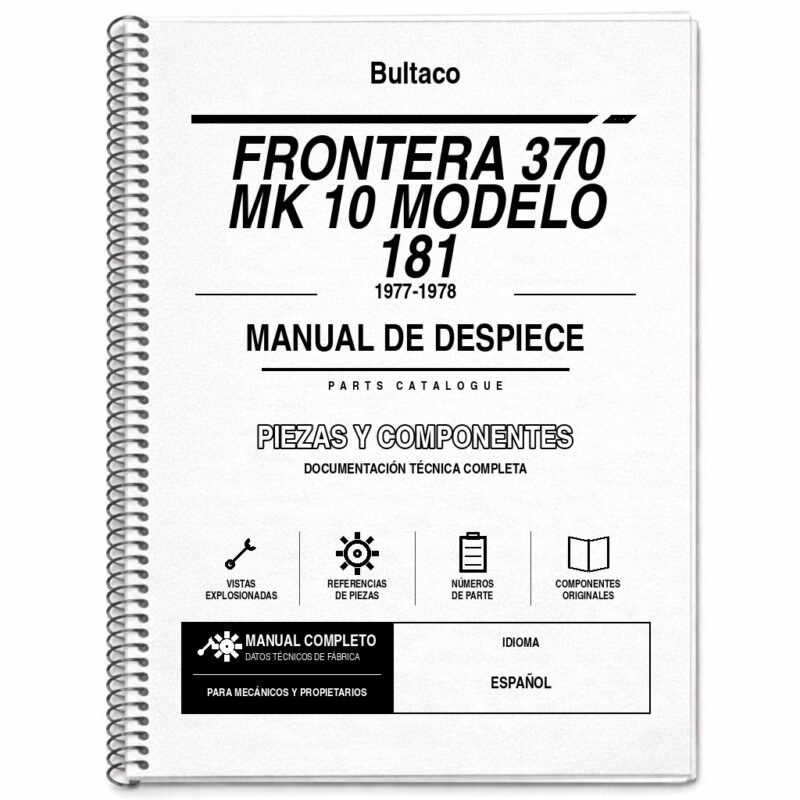Portada de Despiece Bultaco Frontera 370 MK 10 Modelo 181 (1977-1978)