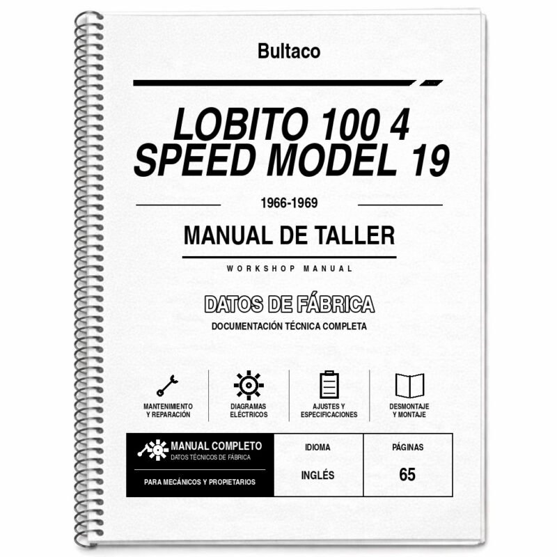 Portada de Manual de Taller Bultaco Lobito 100 4 Speed Model 19 (1966-1969)