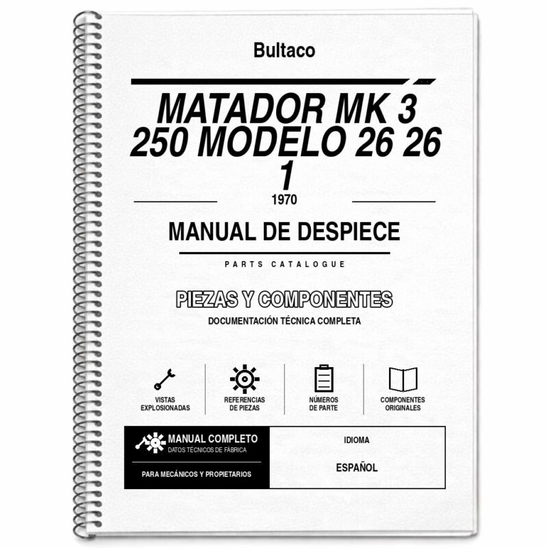 Portada de Despiece Bultaco Matador MK 3 250 Modelo 26 26 1 (1970)