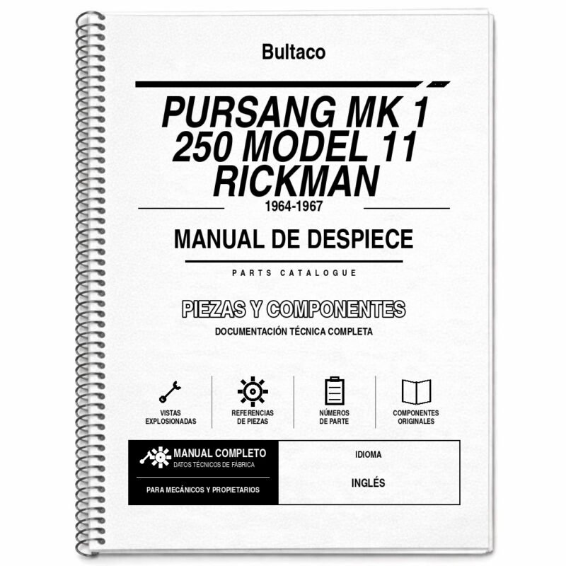Portada de Despiece Bultaco Pursang MK 1 250 Model 11 Rickman (1964-1967)