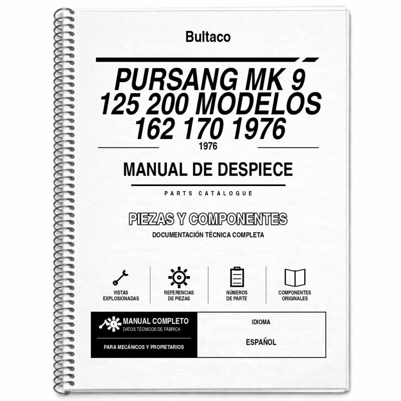 Portada de Despiece Bultaco Pursang MK 9 125 200 Modelos 162 170 1976