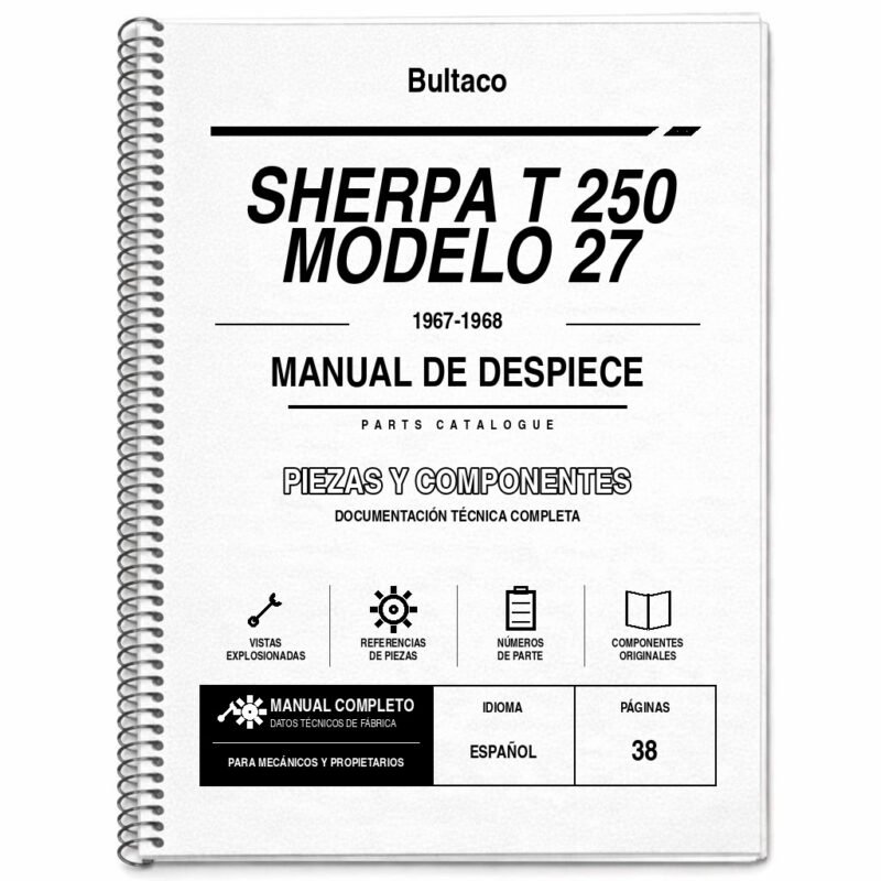 Portada de Despiece Bultaco Sherpa T 250 Modelo 27 (1967-1968)