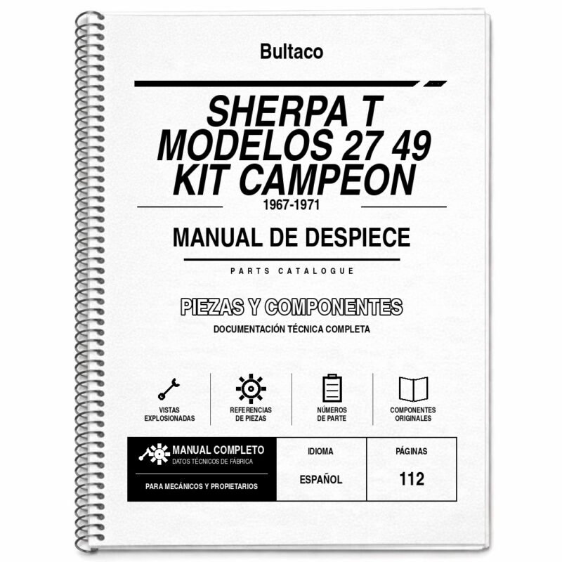 Portada de Despiece Bultaco Sherpa T Modelos 27 49 KIT Campeon (1967-1971)