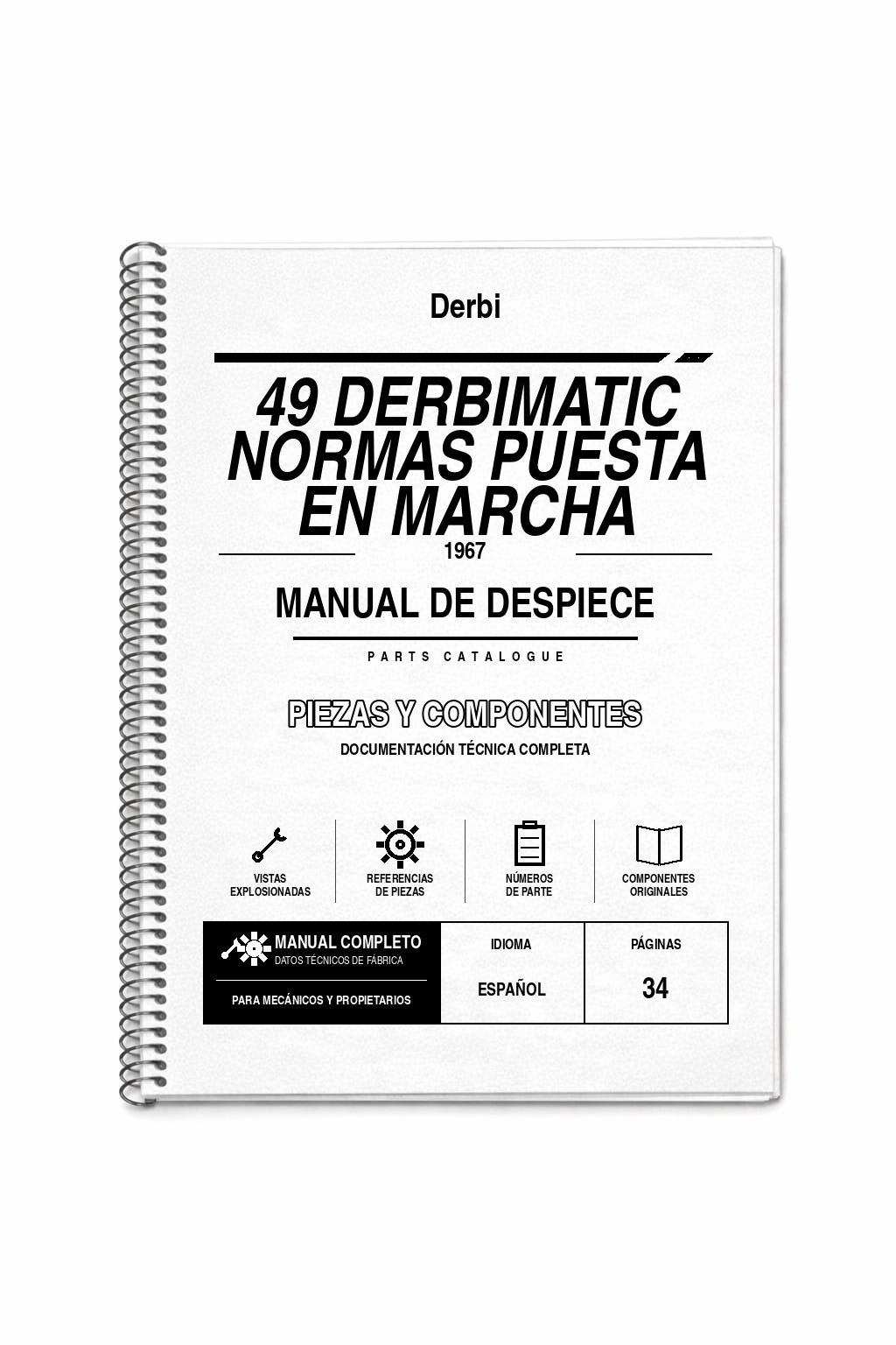 Portada de Despiece Derbi 49 Derbimatic Normas Puesta en Marcha (1967)