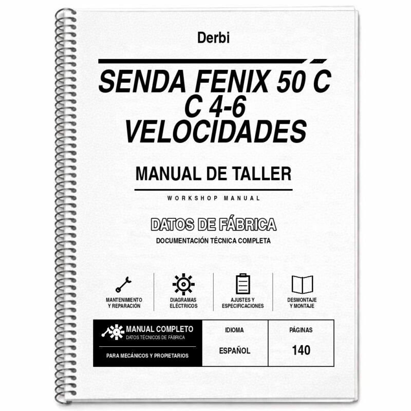 Portada de Manual de Taller Derbi Senda Fenix 50 C C 4-6 Velocidades