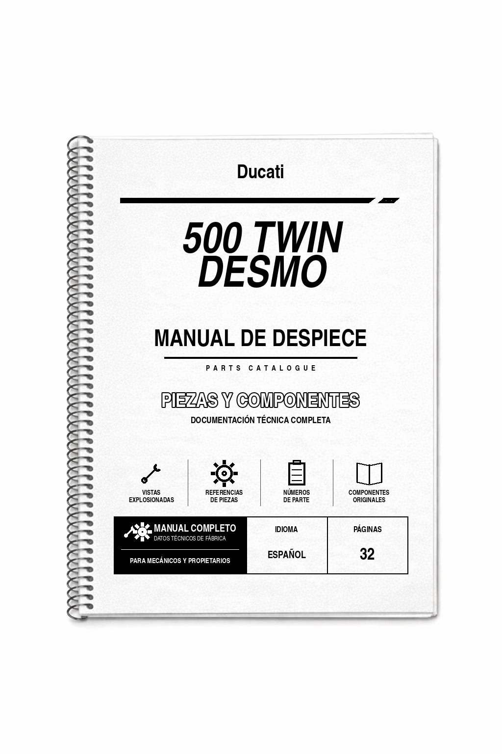 Portada de Despiece Ducati 500 TWIN Desmo