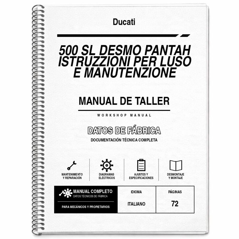 Portada de Manual de Taller Ducati 500 SL Desmo Pantah Istruzzioni PER LUSO e Manutenzione