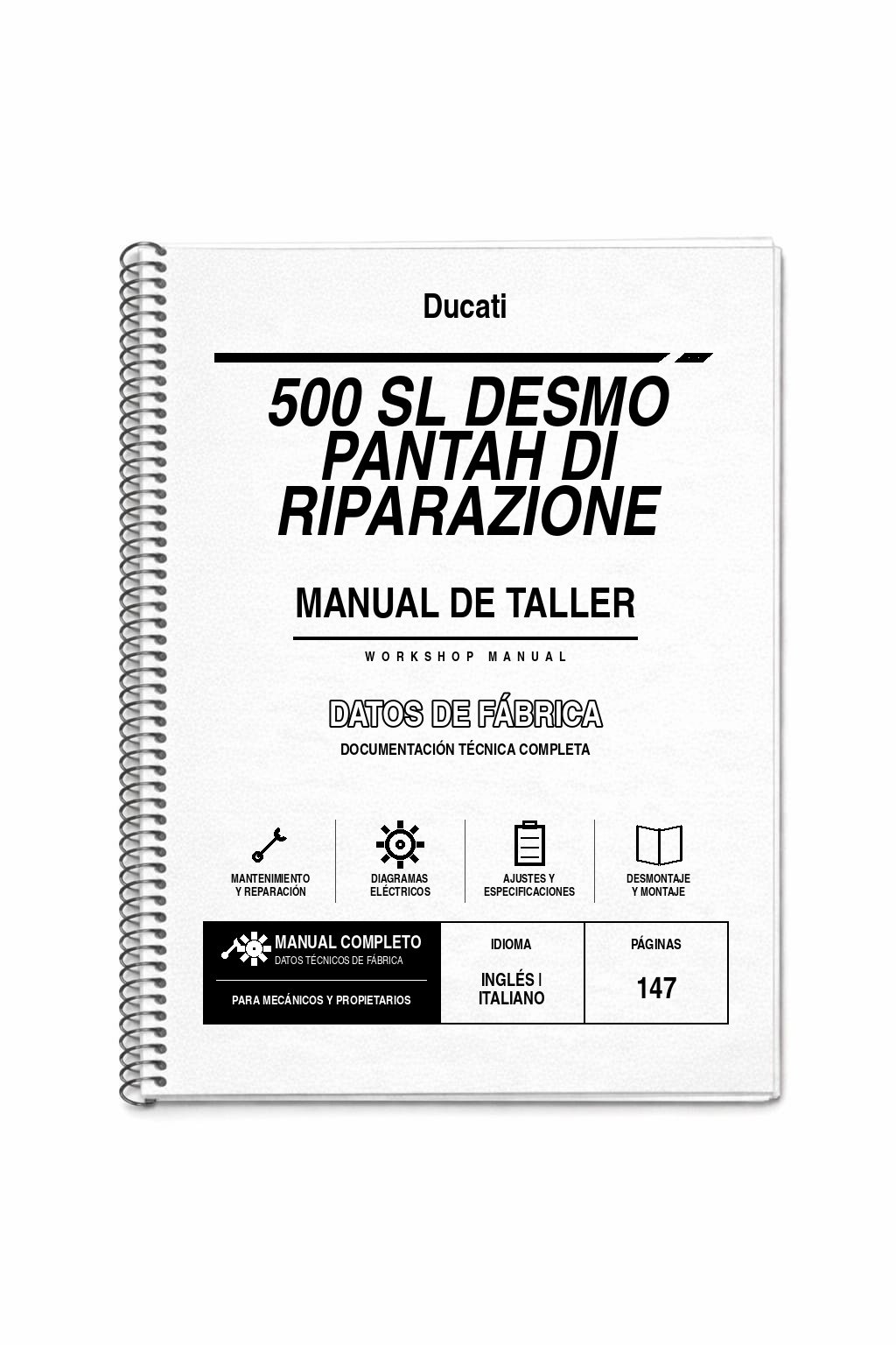 Portada de Manual de Taller Ducati 500 SL Desmo Pantah DI Riparazione