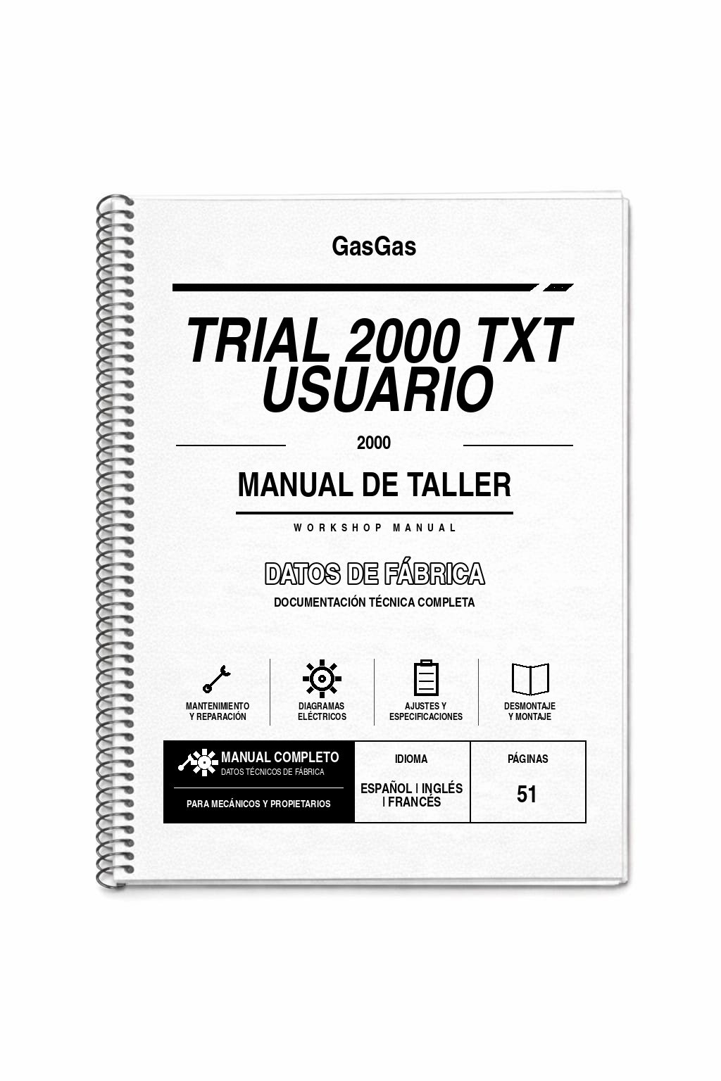 Portada de Manual de Taller GasGas Trial 2000 TXT Usuario