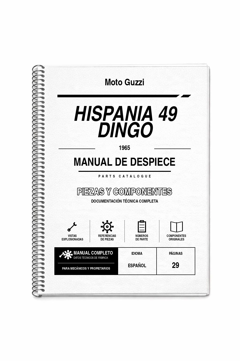 Portada de Despiece Moto Guzzi Hispania 49 Dingo (1965)