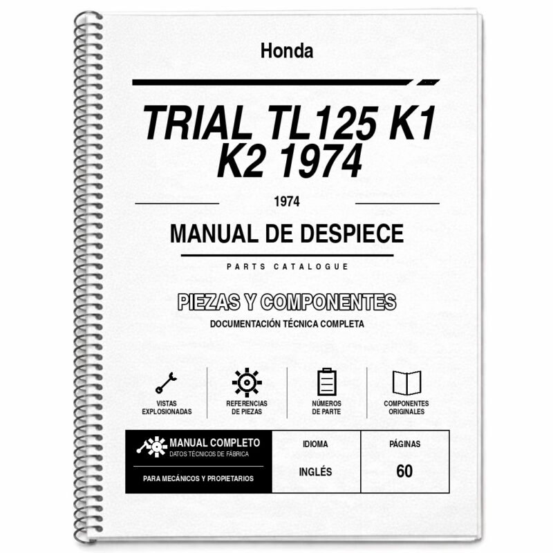 Portada de Despiece Honda Trial TL125 K1 K2 1974