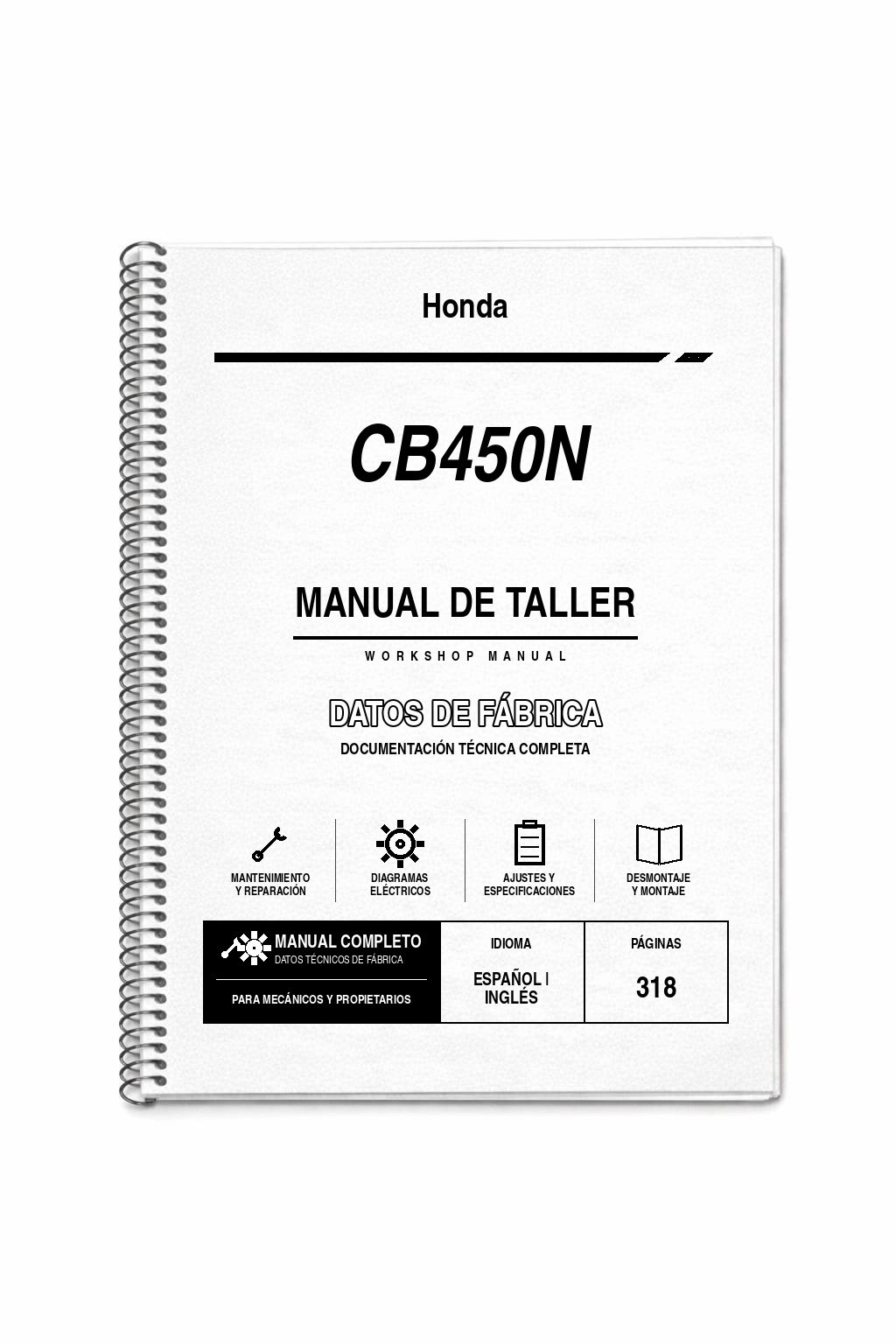 Portada de Manual de Taller Honda CB450N