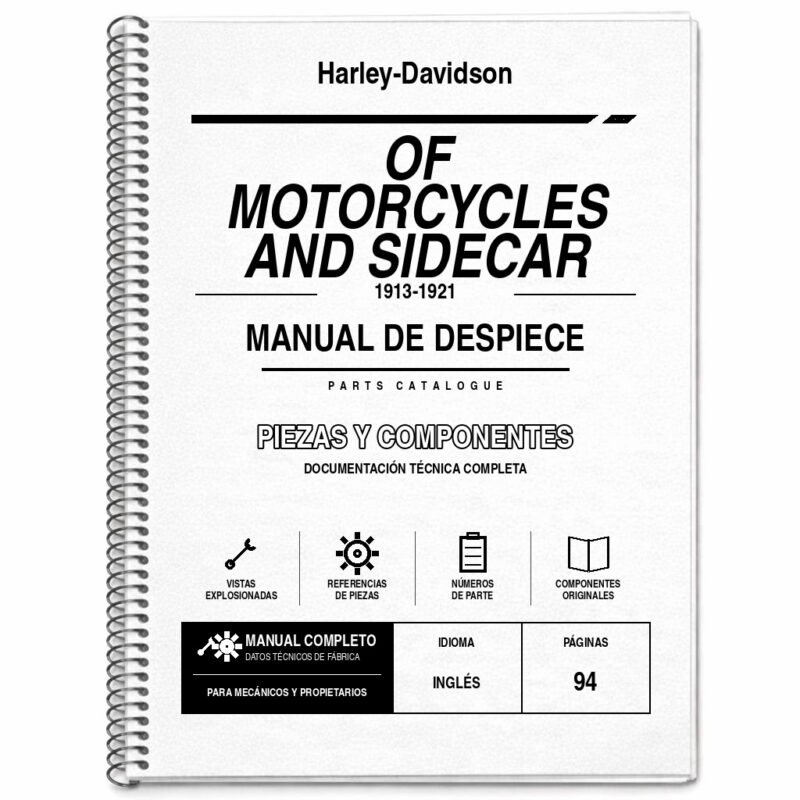 Portada de Despiece Harley-Davidson of Motorcycles and Sidecar (1913-1921)