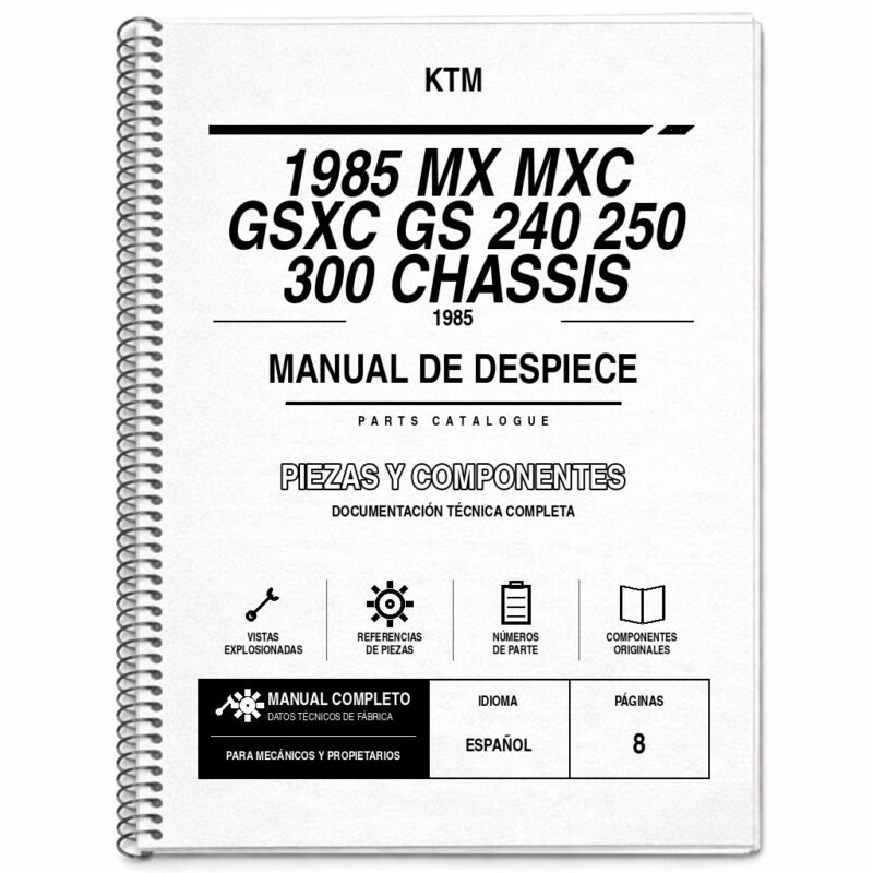 Portada de Despiece KTM 1985 MX MXC GSXC GS 240 250 300 Chassis