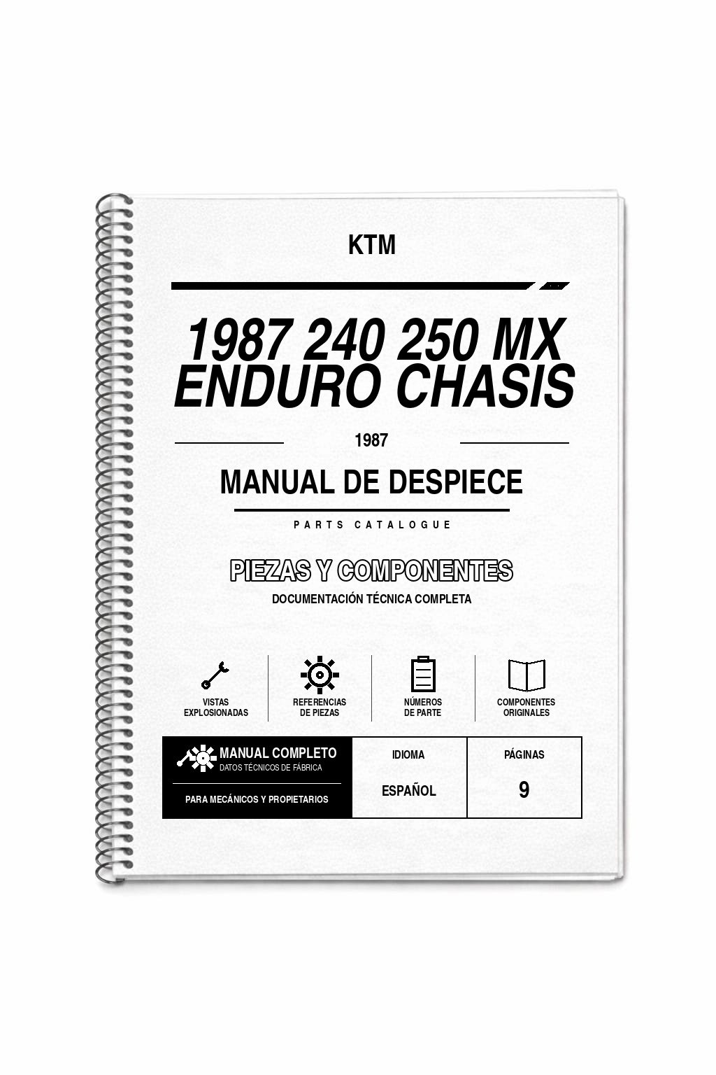 Portada de Despiece KTM 1987 240 250 MX Enduro Chasis