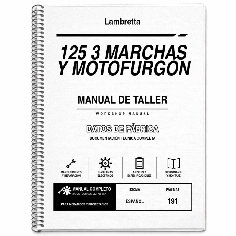 Portada de Manual de Taller Lambretta 125 3 Marchas y Motofurgón