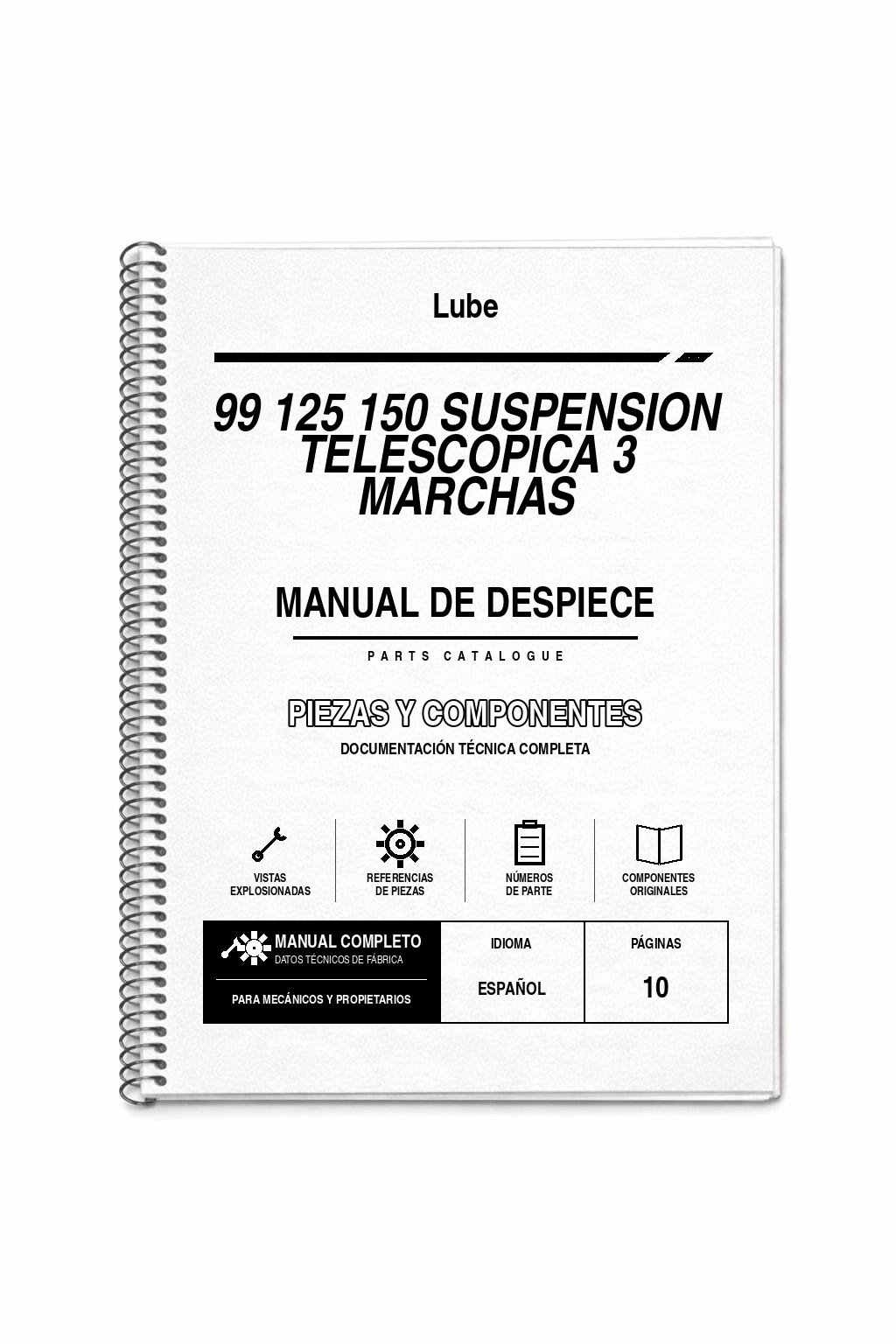 Portada de Despiece Lube 99 125 150 Suspension Telescopica 3 Marchas