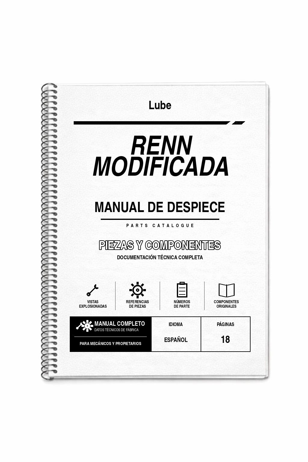 Portada de Despiece Lube Renn Modificada