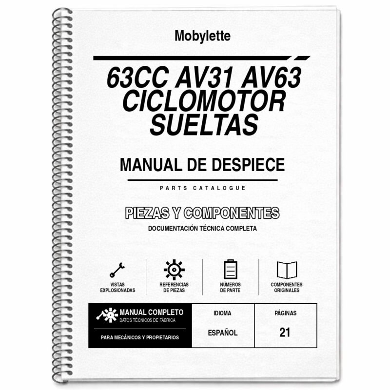 Portada de Despiece Mobylette 63CC AV31 AV63 Ciclomotor Sueltas
