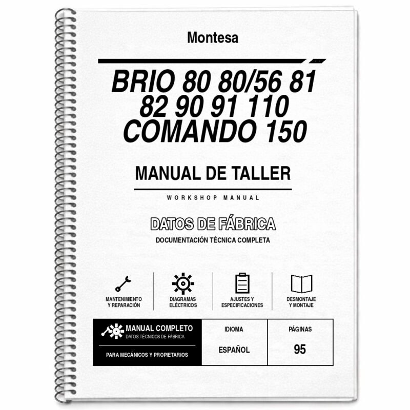 Portada de Manual de Taller Montesa Brio 80 80/56 81 82 90 91 110 Comando 150