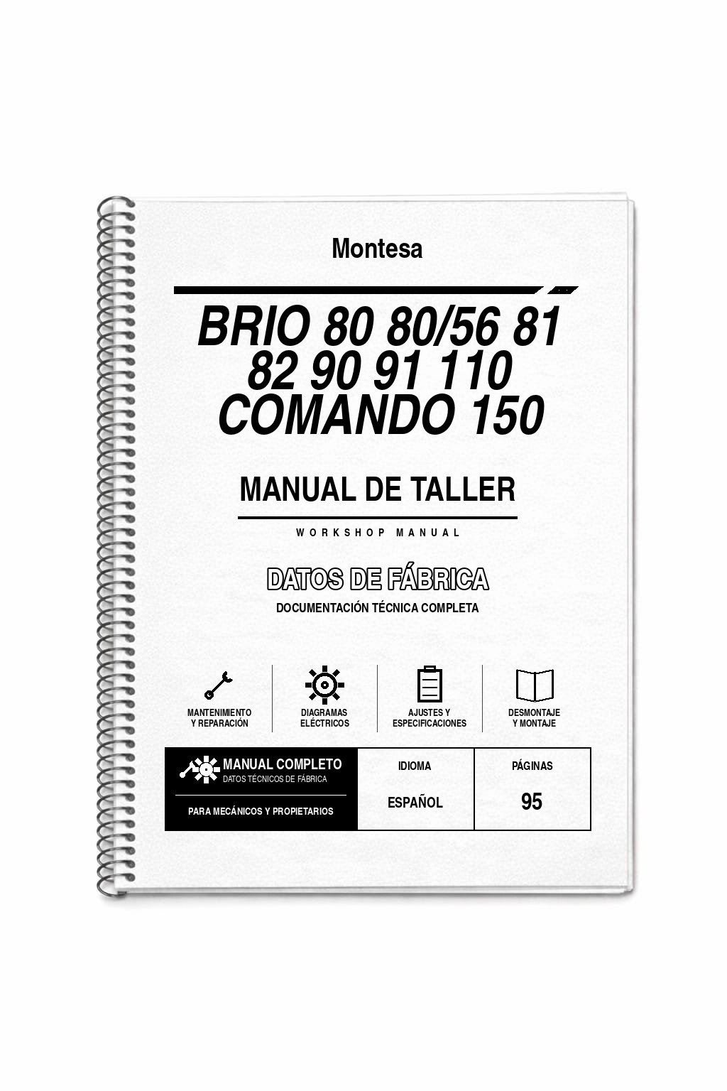 Portada de Manual de Taller Montesa Brio 80 80/56 81 82 90 91 110 Comando 150