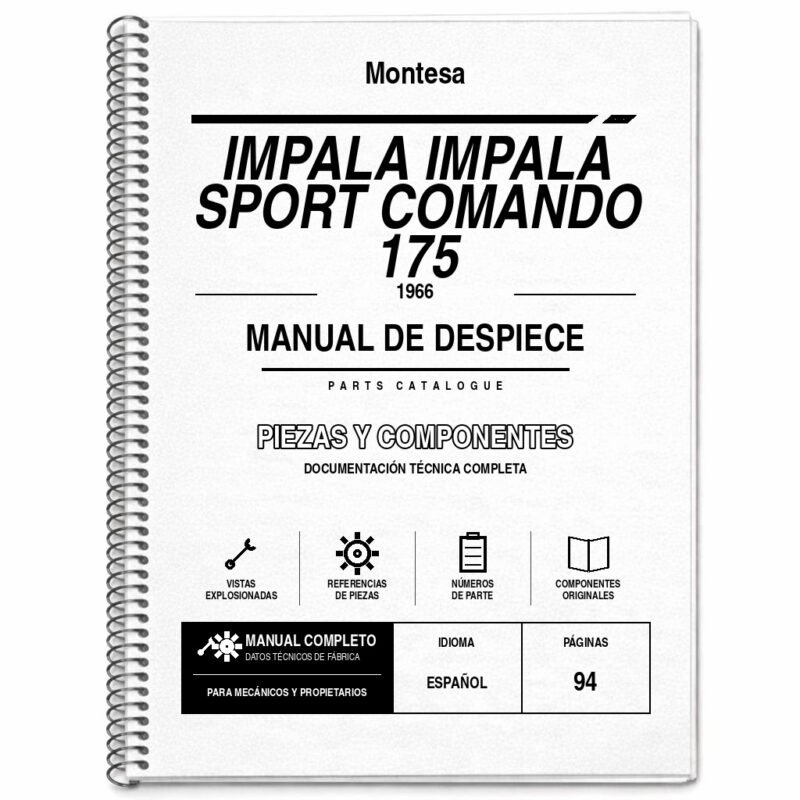 Portada de Despiece Montesa Impala Impala Sport Comando 175 (1966)