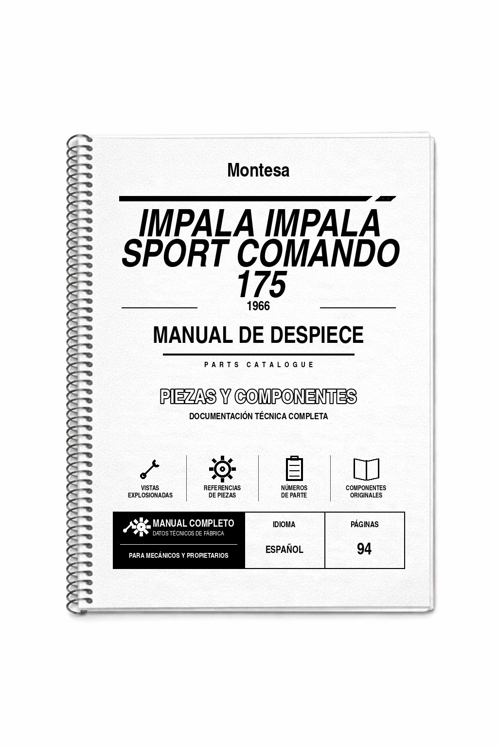 Portada de Despiece Montesa Impala Impala Sport Comando 175 (1966)