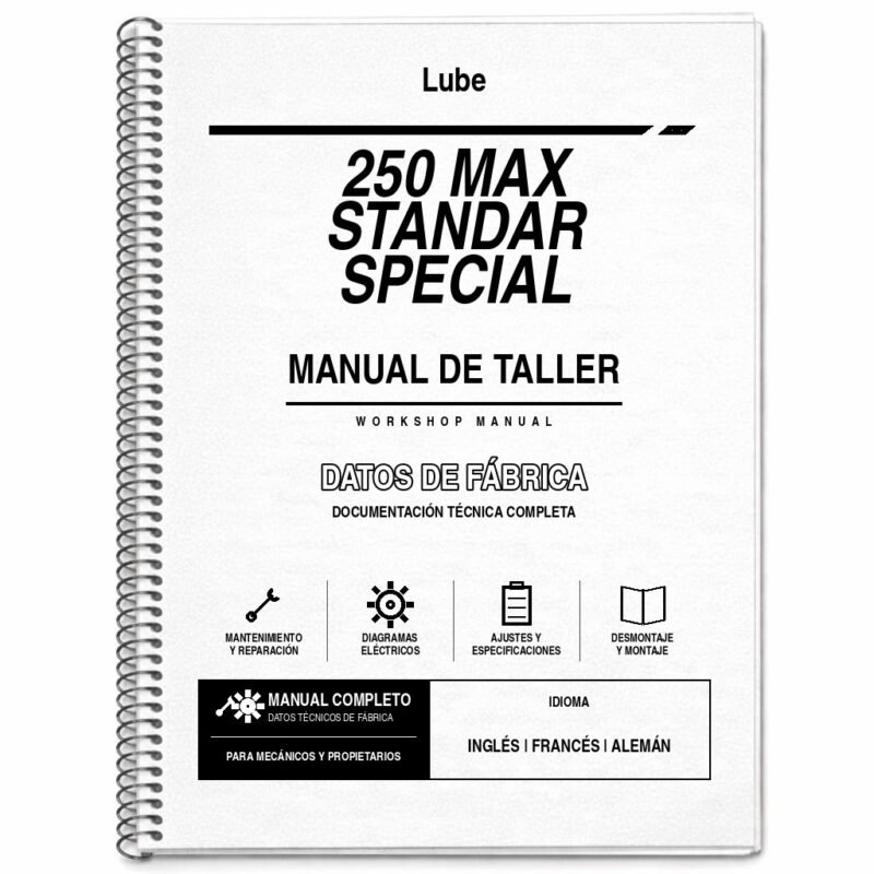 Portada de Manual de Taller Lube 250 MAX Standar Special