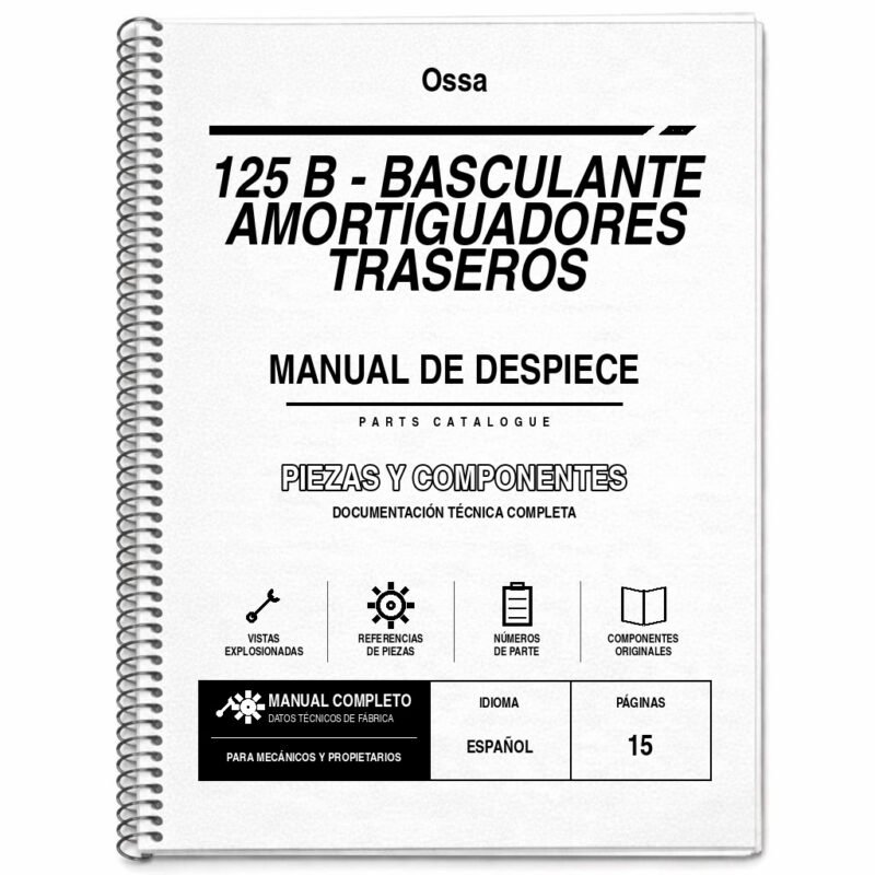 Portada de Despiece Ossa 125 B – Basculante Amortiguadores Traseros