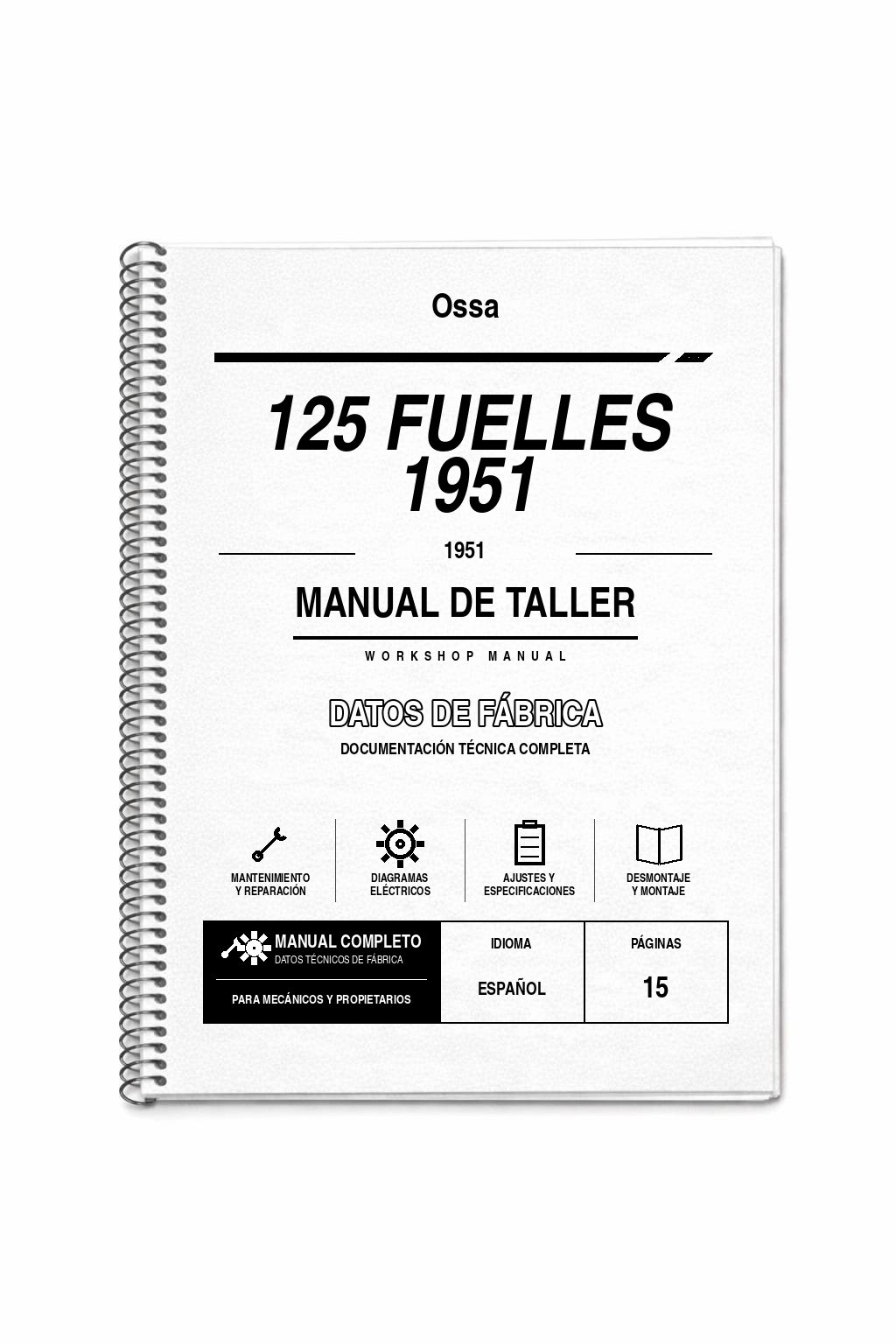 Portada de Manual de Taller Ossa 125 Fuelles 1951