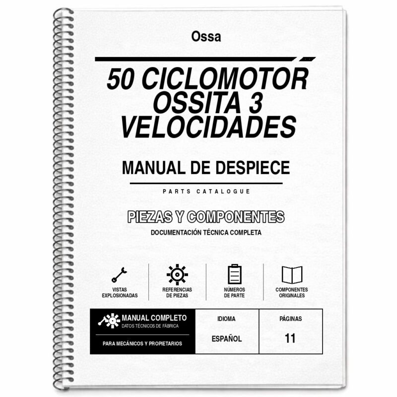 Portada de Despiece Ossa 50 Ciclomotor Ossita 3 Velocidades