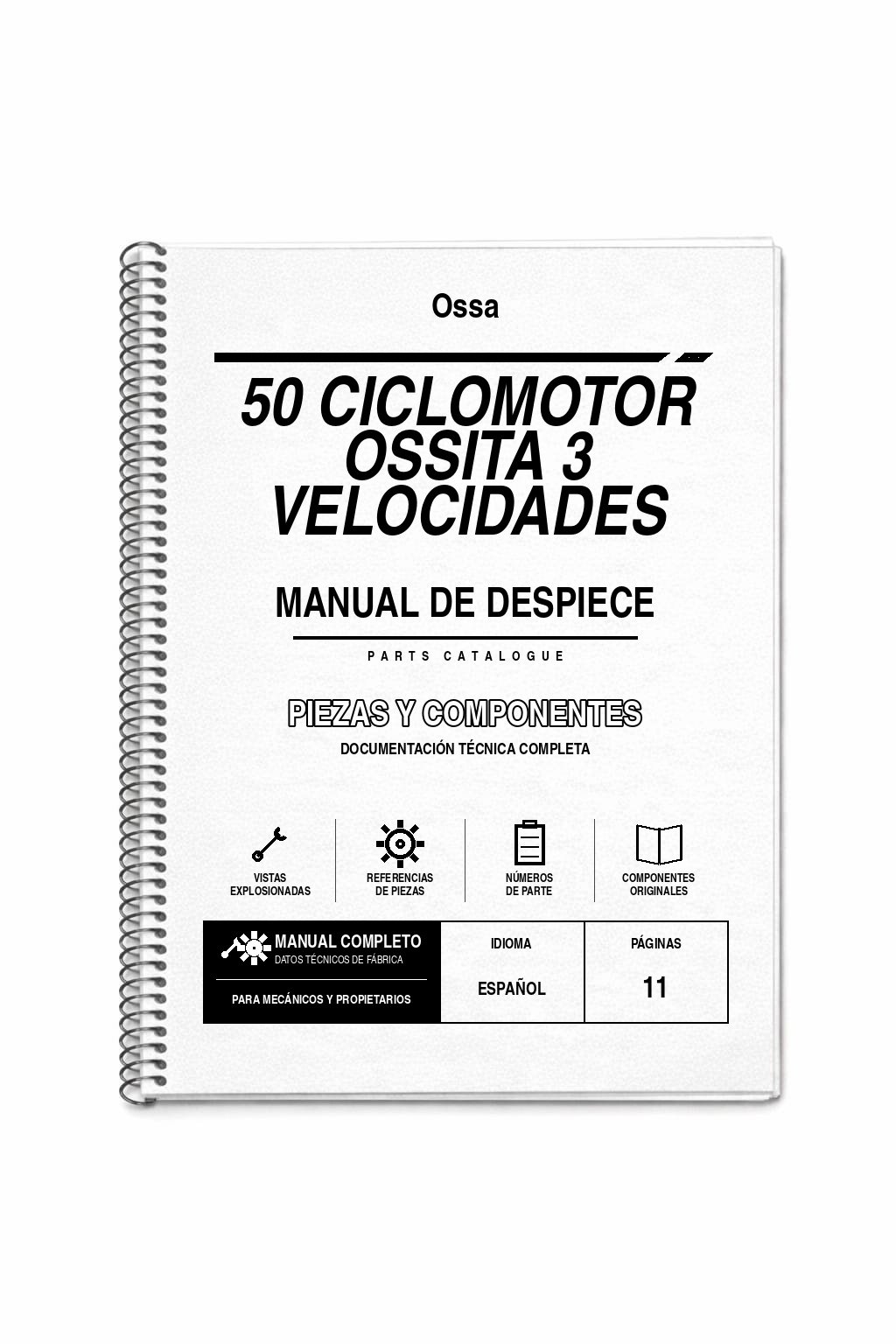 Portada de Despiece Ossa 50 Ciclomotor Ossita 3 Velocidades