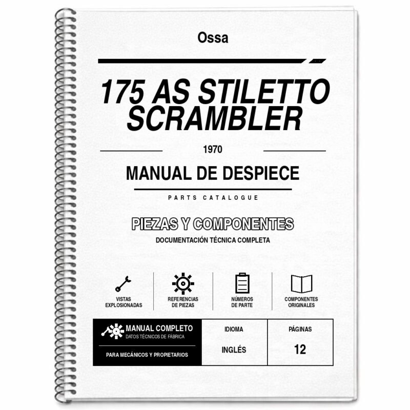 Portada de Despiece Ossa 175 AS Stiletto Scrambler (1970)