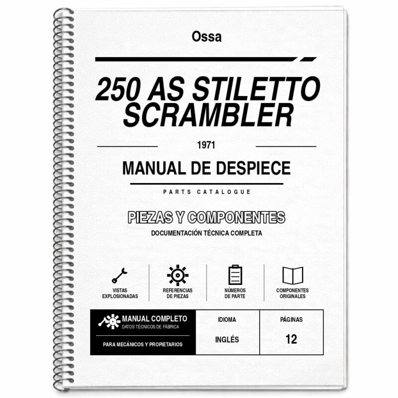 Portada de Despiece Ossa 250 AS Stiletto Scrambler (1971)