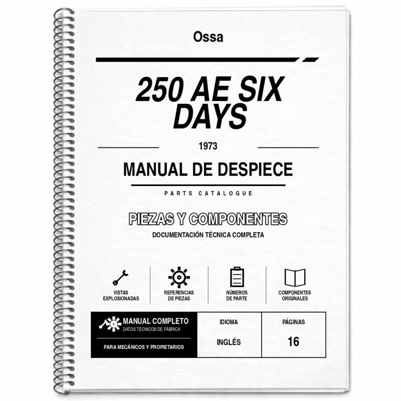 Portada de Despiece Ossa 250 AE SIX Days (1973)