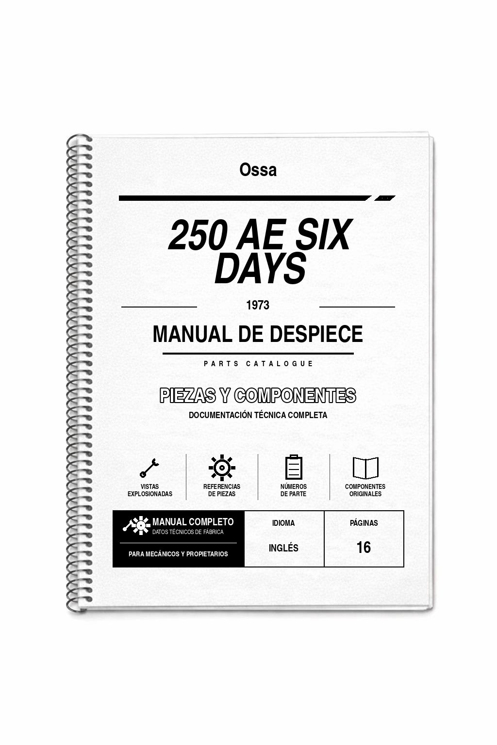 Portada de Despiece Ossa 250 AE SIX Days (1973)