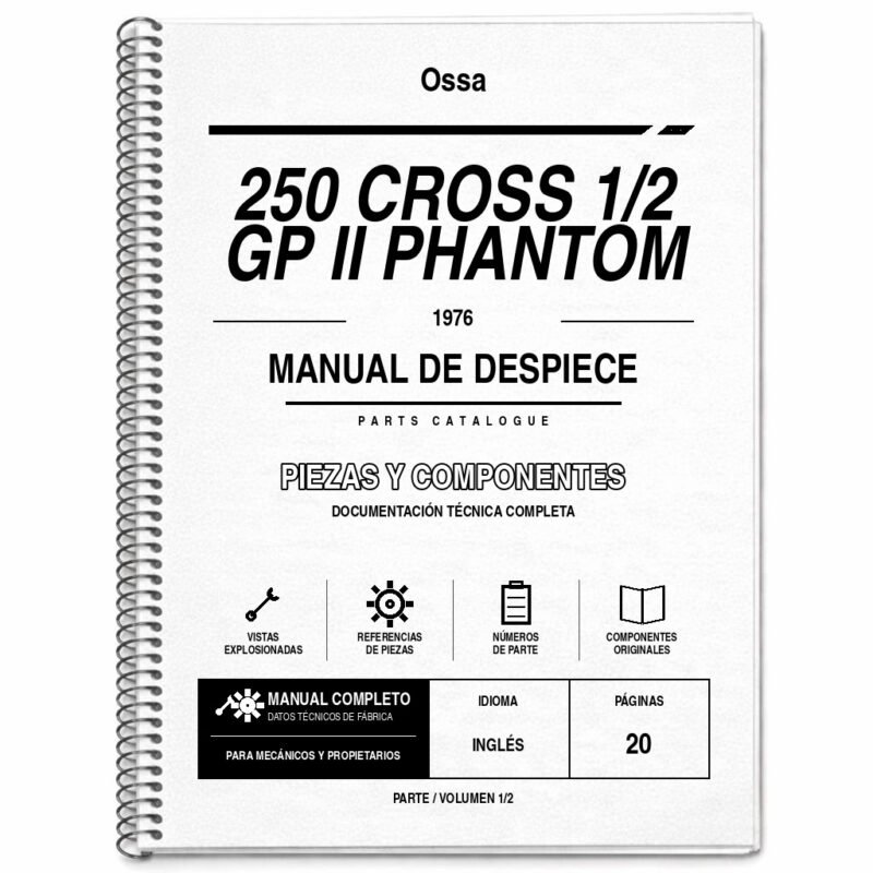 Portada de Despiece Ossa 250 Cross 1/2 GP II Phantom (1976)