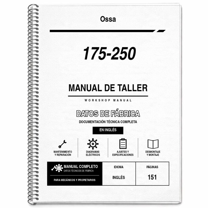 Portada de Manual de Taller Ossa 175-250 (en inglés)