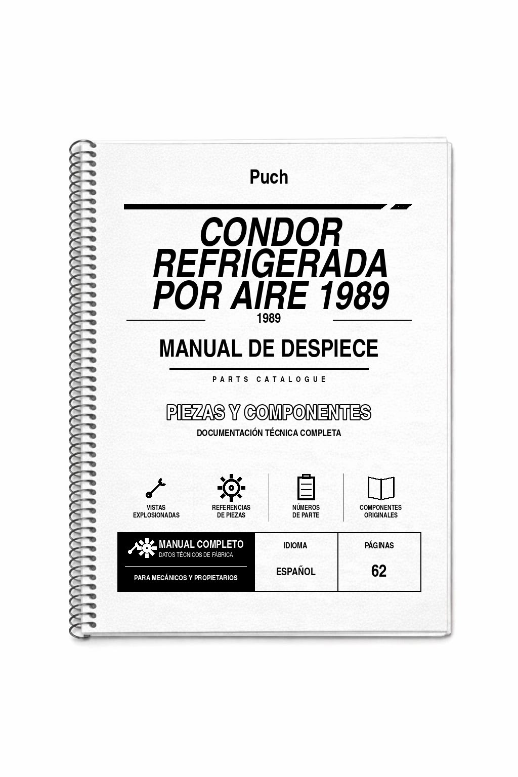 Portada de Despiece Puch Condor Refrigerada por AIRE 1989