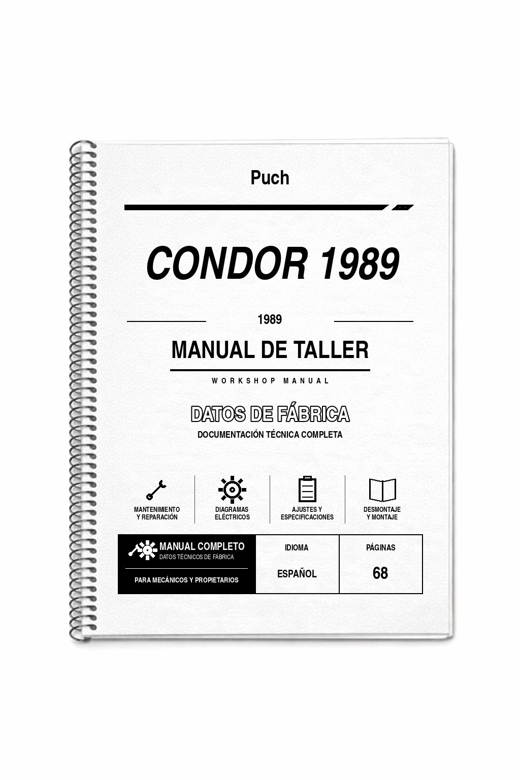 Portada de Manual de Taller Puch Condor 1989