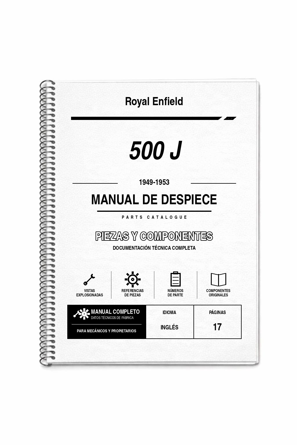 Portada de Despiece Royal Enfield 500 J (1949-1953)