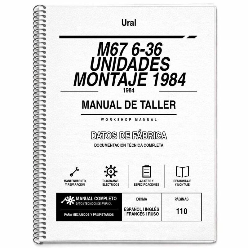 Portada de Manual de Taller Ural M67 6-36 Unidades Montaje 1984