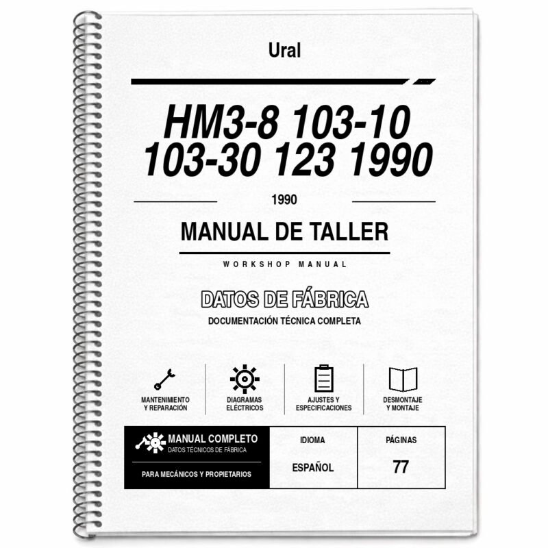 Portada de Manual de Taller Ural HM3-8 103-10 103-30 123 1990